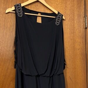 Onyx Elegant Black Dress with Beaded Accents